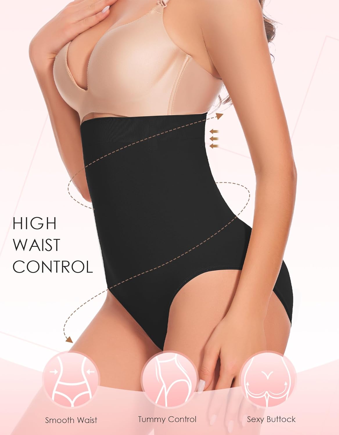 Shapewear Tummy Control Underwear - High Wasited Body Shaper Compression Control Briefs Girdle Panty for Women