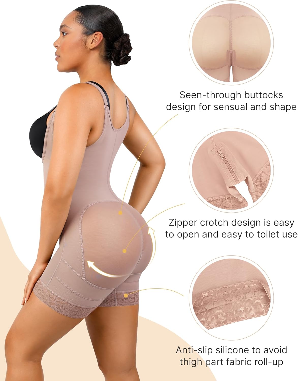 Fajas Colombianas Shapewear for Women Tummy Control plus Size Postpartum Body Shaper Butt Lifting Bodysuit